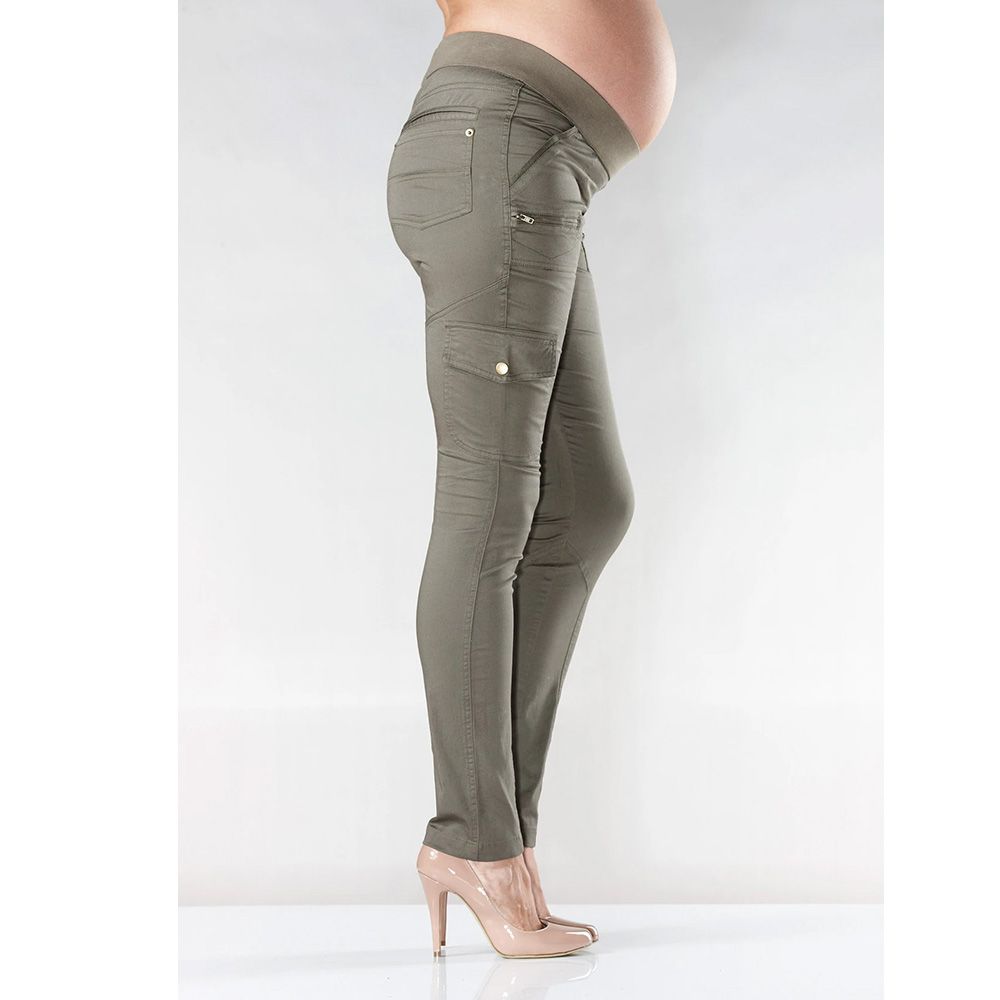 Mums & Bumps - Soon Hoolihan Cargo Skinny Maternity Pant - Khaki