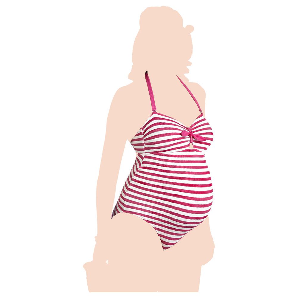 Mums & Bumps PezDor Rimini Pink Stripe One Piece Swimsuit