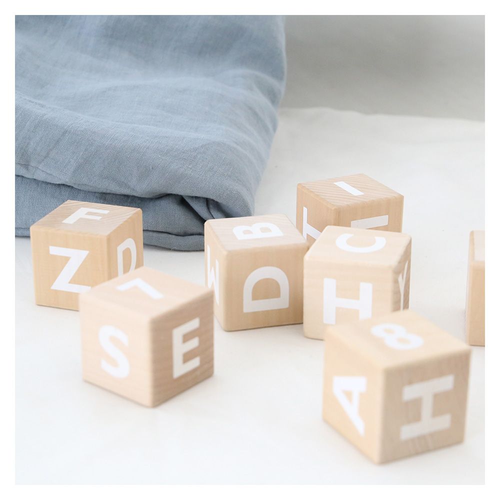 Ooh Noo - Wooden Alphabet Blocks - White