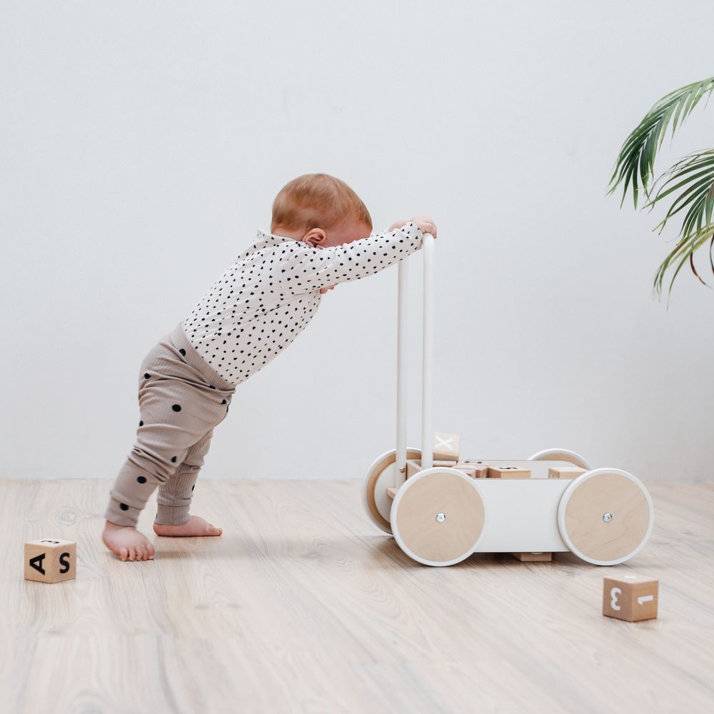 Ooh Noo - Wooden Baby Walker - White