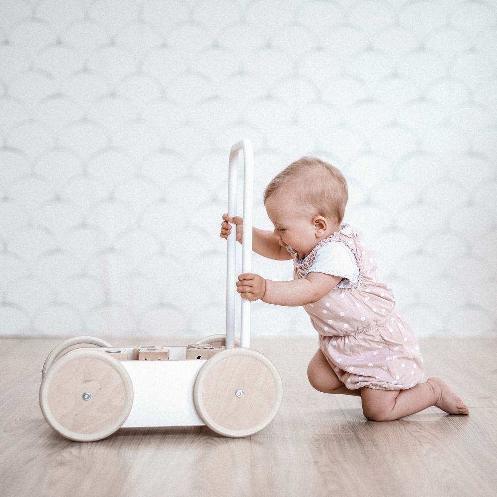 Ooh Noo - Wooden Baby Walker - White