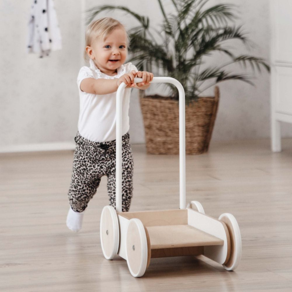 Ooh Noo - Wooden Baby Walker - White