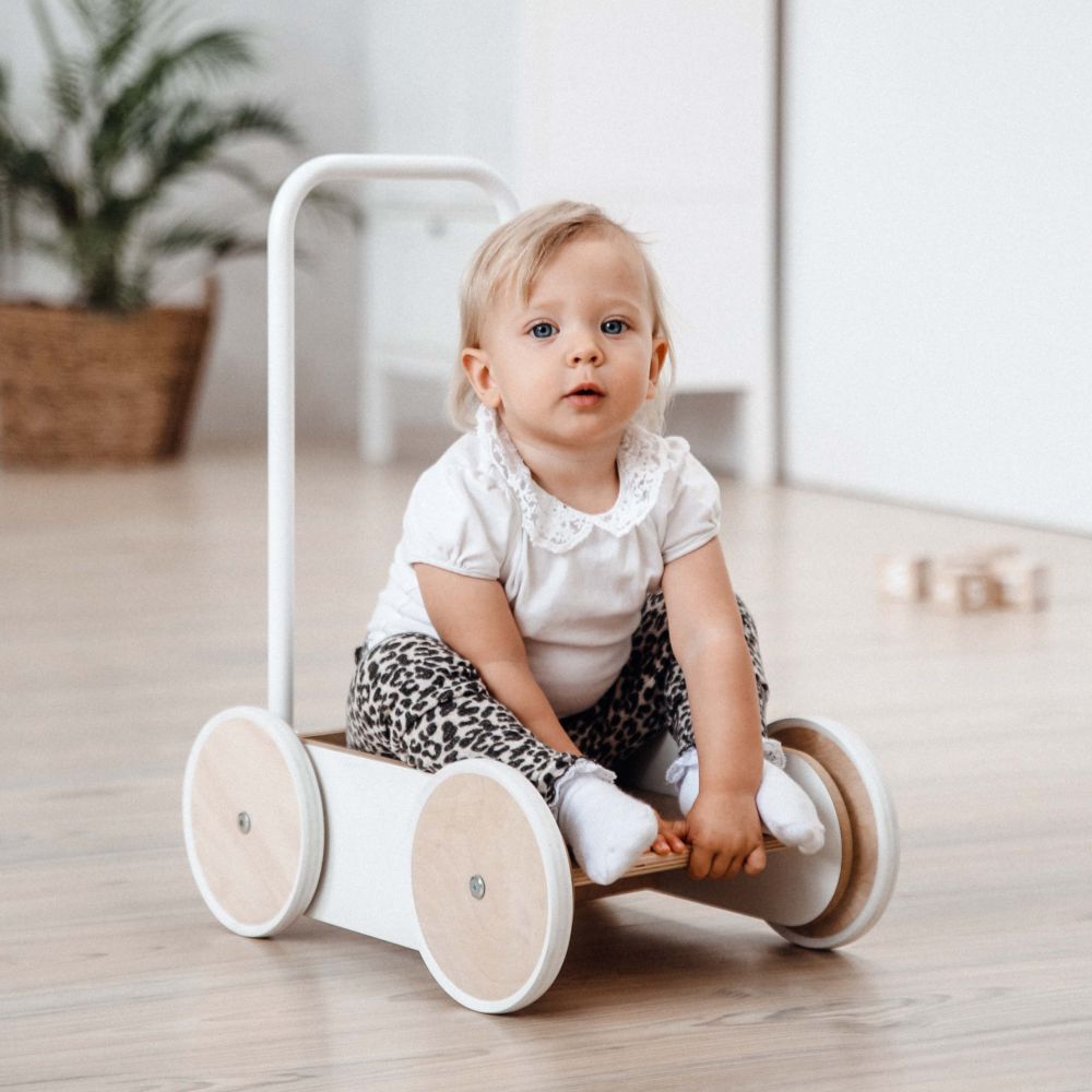 Ooh Noo - Wooden Baby Walker - White