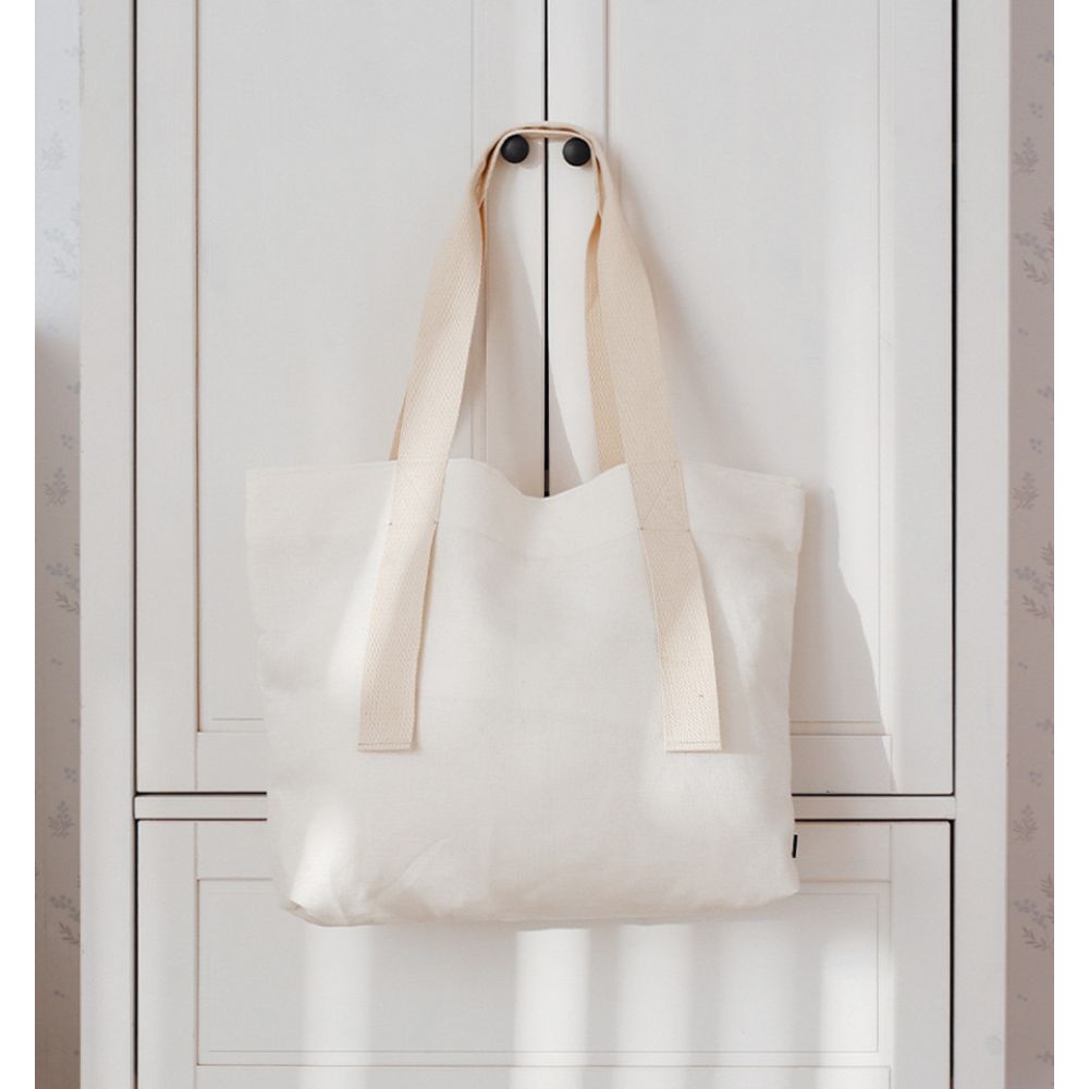 Ooh Noo - Linen Tote Bag - White