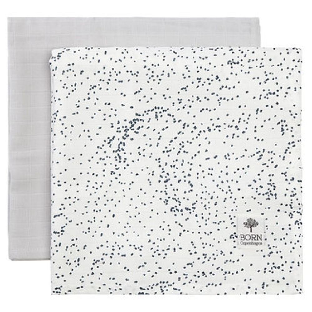 Born Copenhagen - Organic Cotton Swaddle Midnight Dust - Pack Of 2