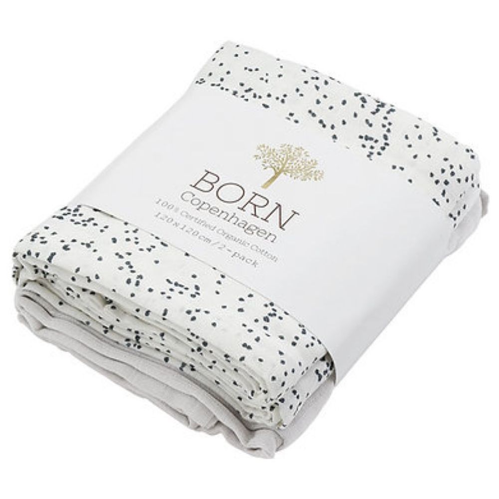 Born Copenhagen - Organic Cotton Swaddle Midnight Dust - Pack Of 2