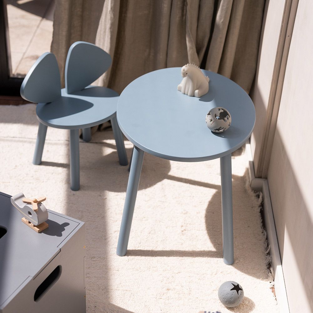 Nofred - Mouse Chair & Table Set - Light Blue