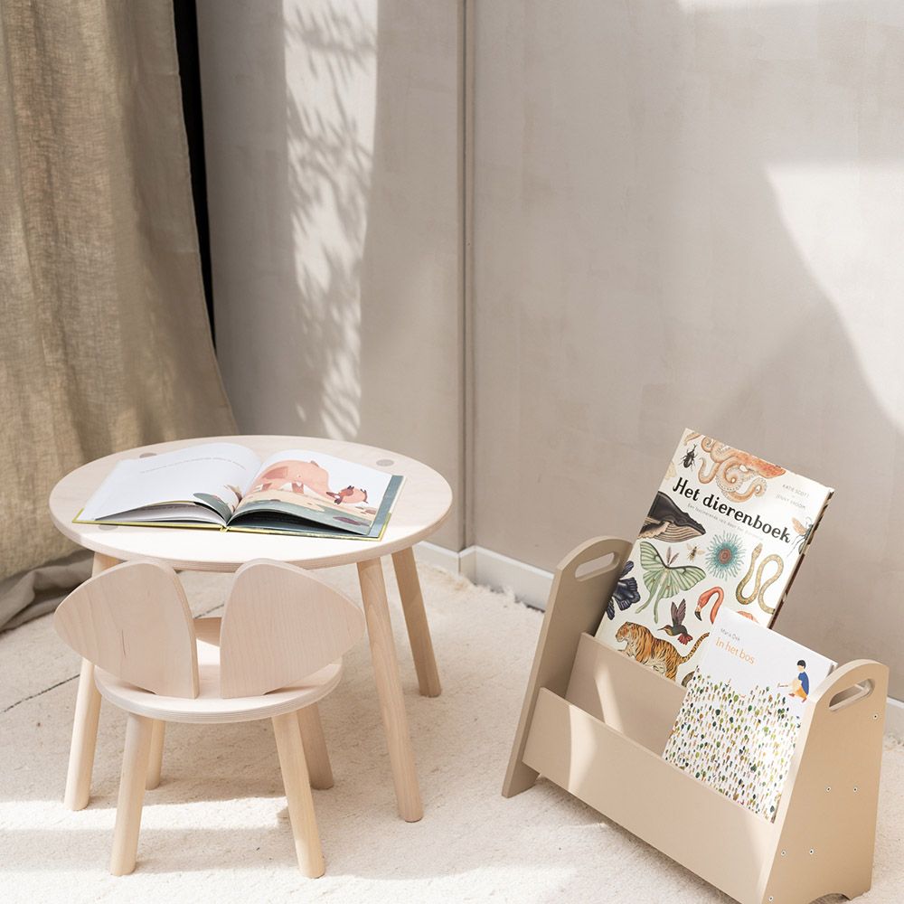 Nofred - Kids Mouse Chair & Table Set - Birch Natural