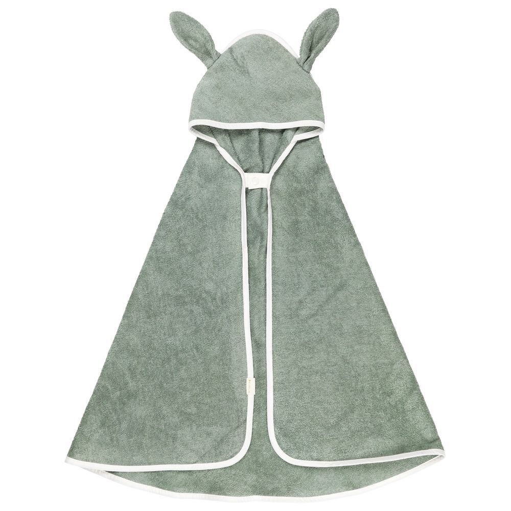 Fabelab - Organic Hooded Baby Towel - Bunny Eucalyptus