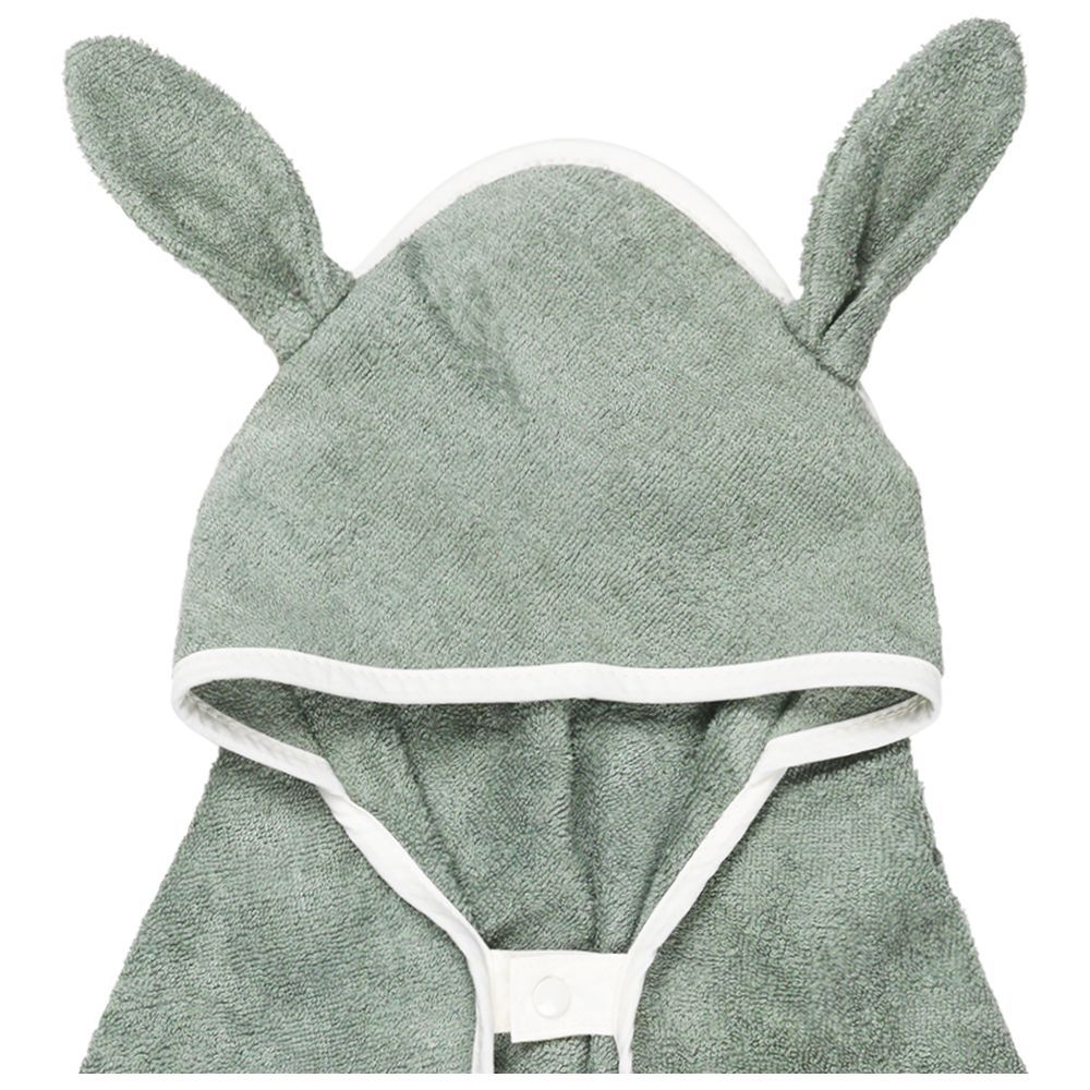 Fabelab - Organic Hooded Baby Towel - Bunny Eucalyptus