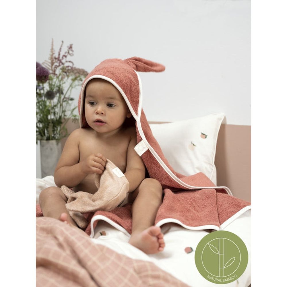 Fabelab - Organic Hooded Baby Towel - Bunny Eucalyptus