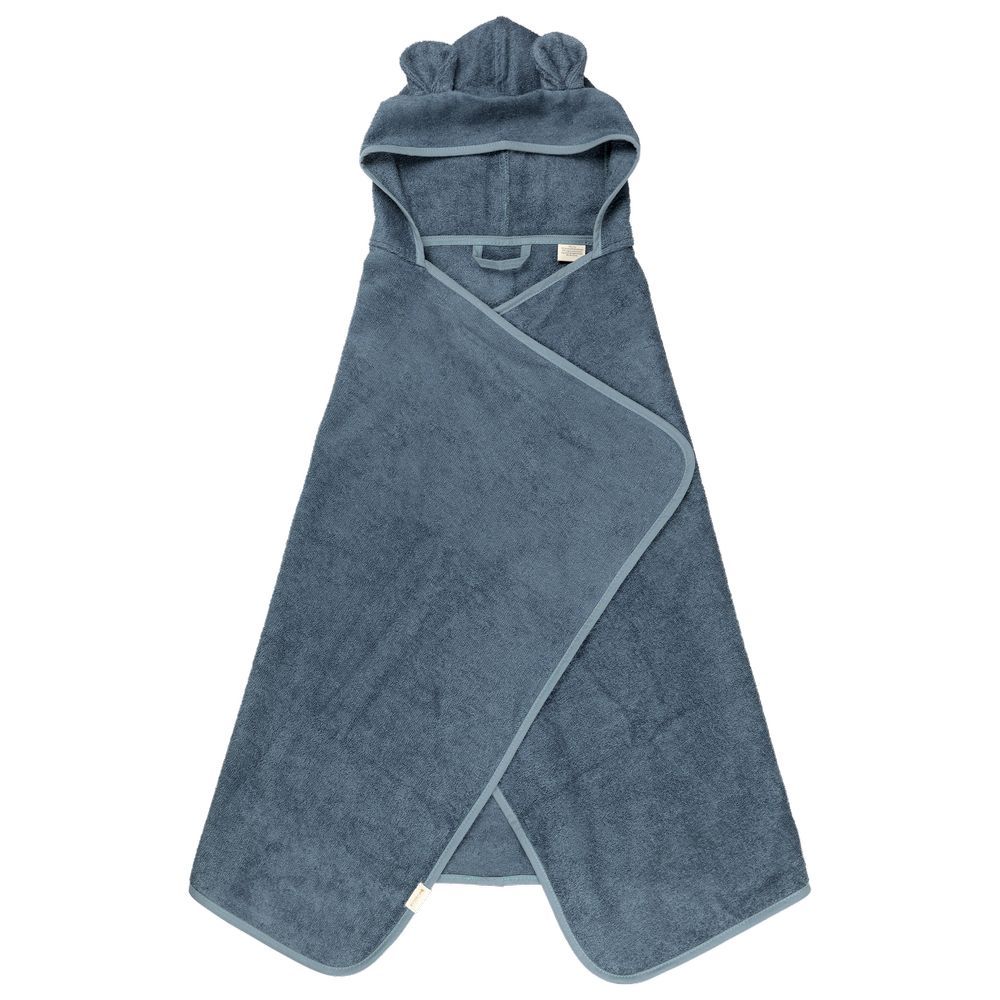 Fabelab - Organic Hooded Junior Towel - Bear Blue