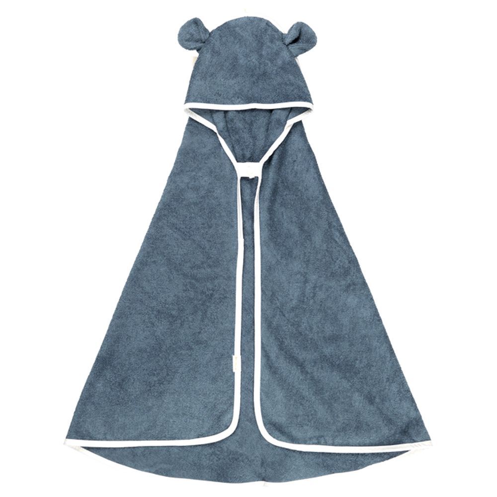 Fabelab - Organic Hooded Baby Towel - Bear Blue