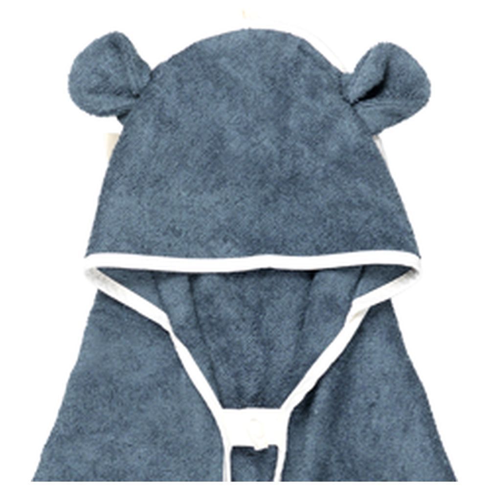 Fabelab - Organic Hooded Baby Towel - Bear Blue