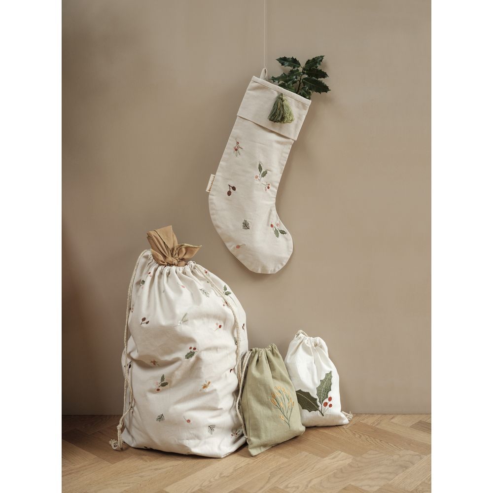 Fabelab - Organic Christmas Stocking Yule Greens - Natural