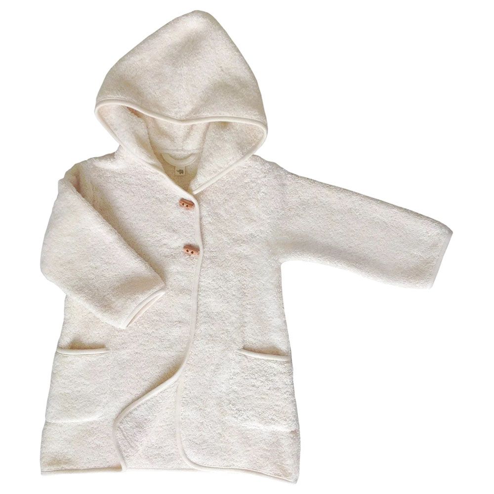 Organic Cotton Hooded Bathrobe - Vanilla