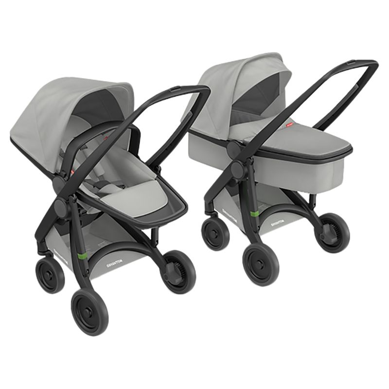 Greentom - 2-in-1 Carrycot + Reversible Seat Eco Stroller - Black/Grey