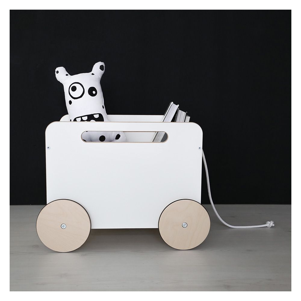 Ooh Noo - Toy Chest On Wheels - White