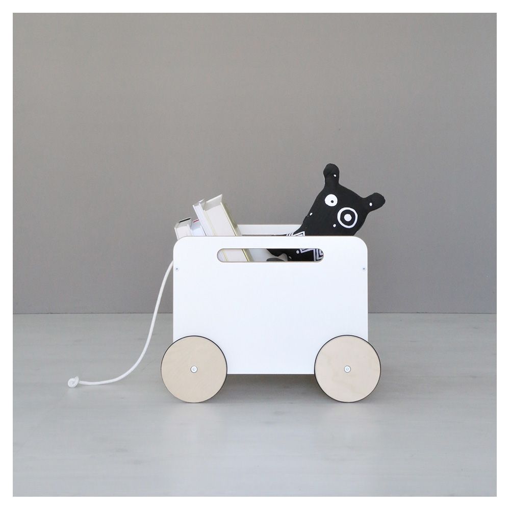 Ooh Noo - Toy Chest On Wheels - White