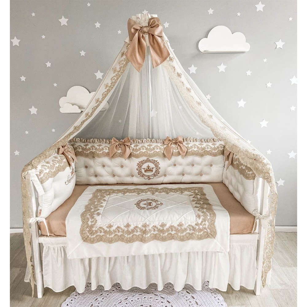 Monnet Baby - French Lace Cream Newborn Bedding Set