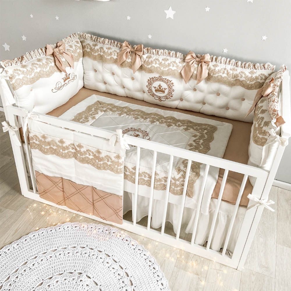 Monnet Baby - French Lace Cream Newborn Bedding Set