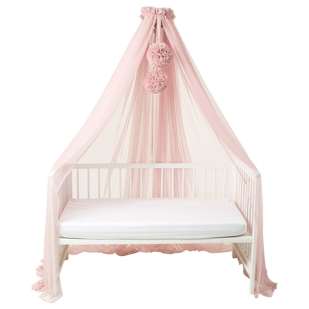 Monnet Baby - Crib Pompom Canopy  Only - Dusty Rose