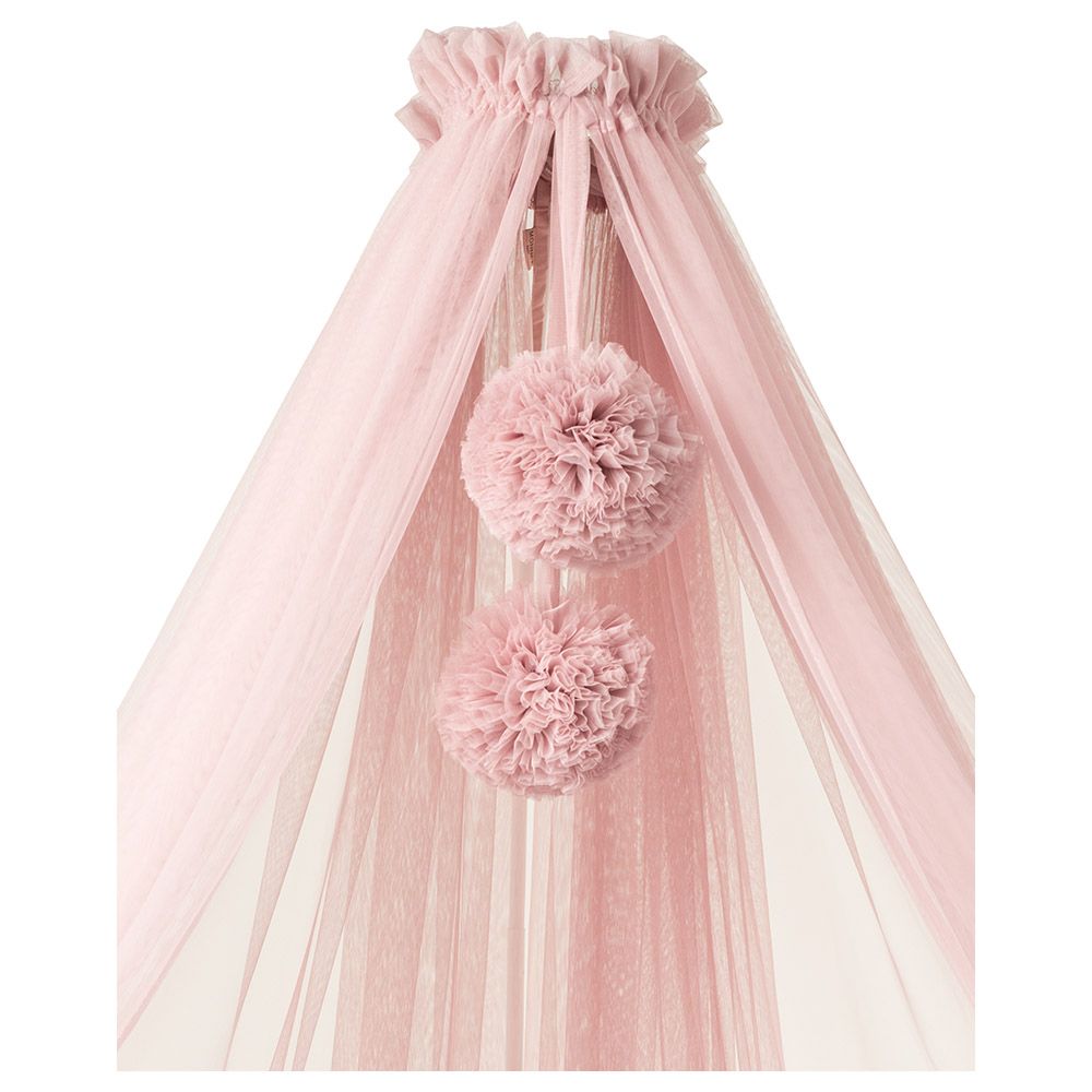 Monnet Baby - Crib Pompom Canopy  Only - Dusty Rose