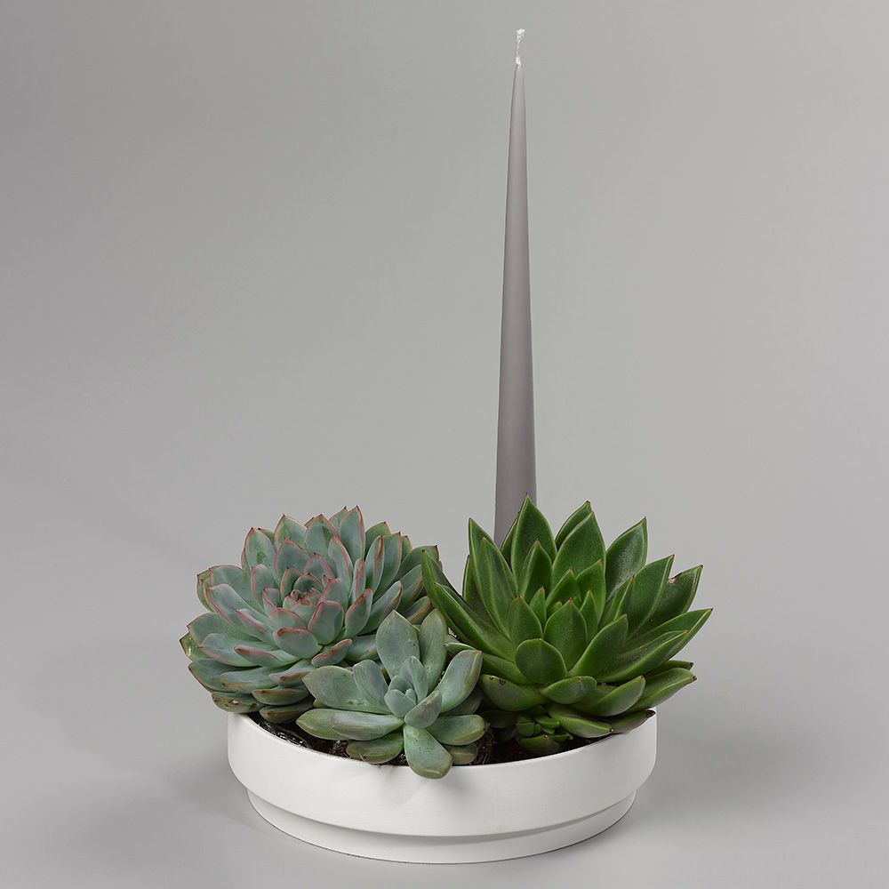 Aery - Orbital Step Candle Holder - White - L