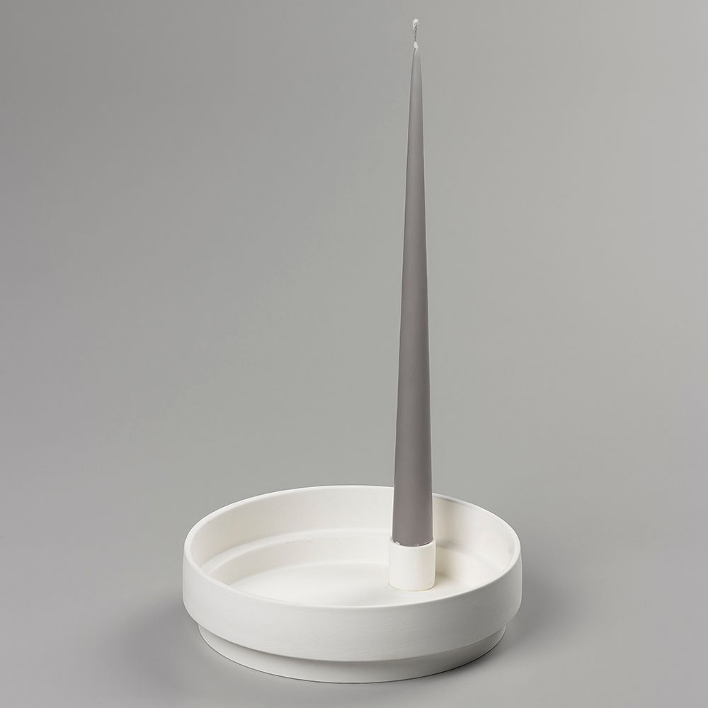 Aery - Orbital Step Candle Holder - White - L