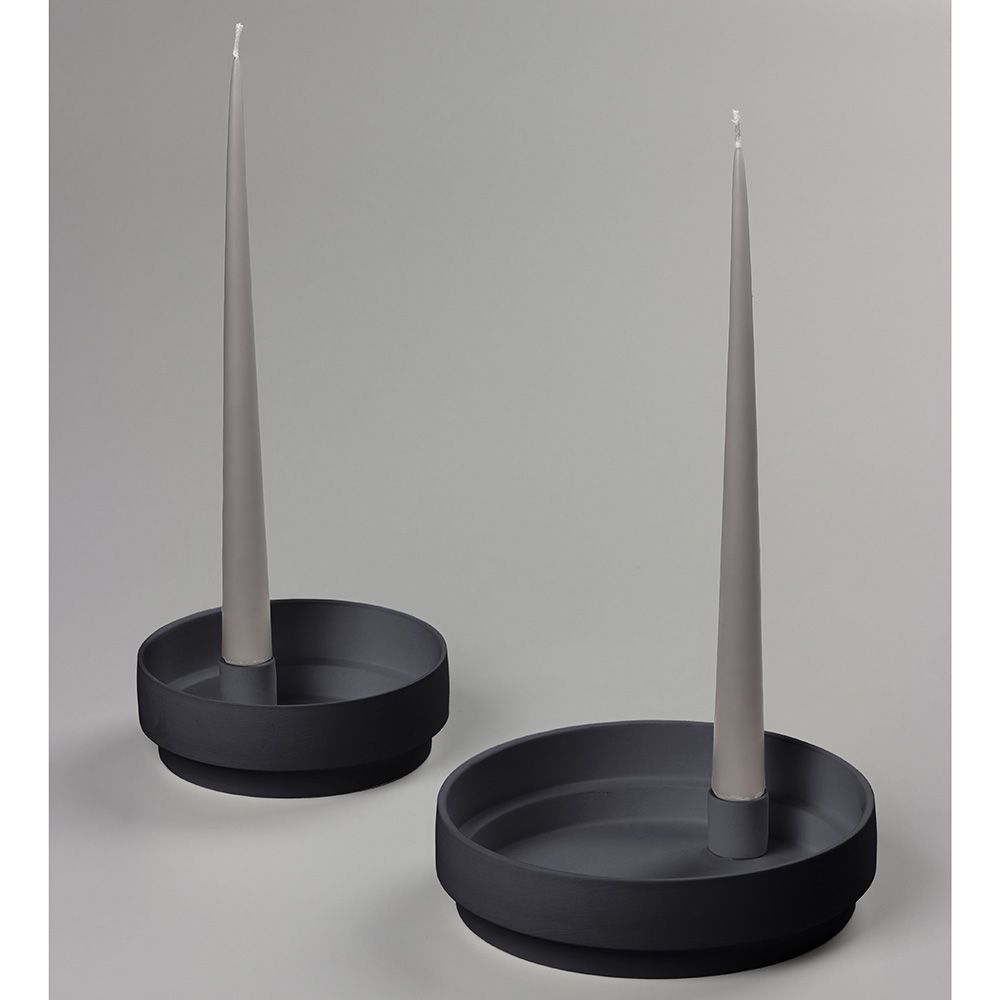 Aery - Orbital Step Candle Holder - Black - L