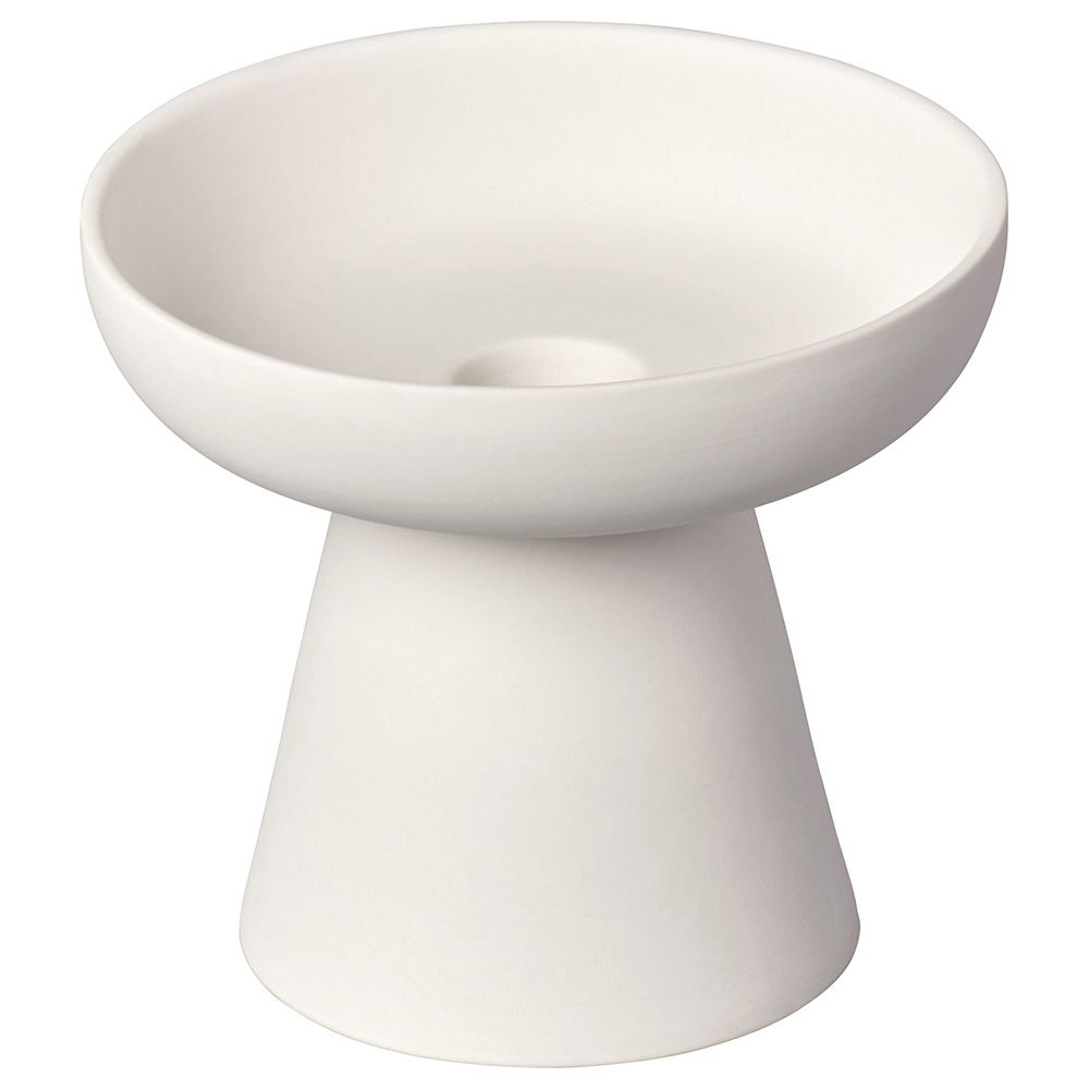 Aery - Porcini Pillar & Taper Candle Holder - White - M 