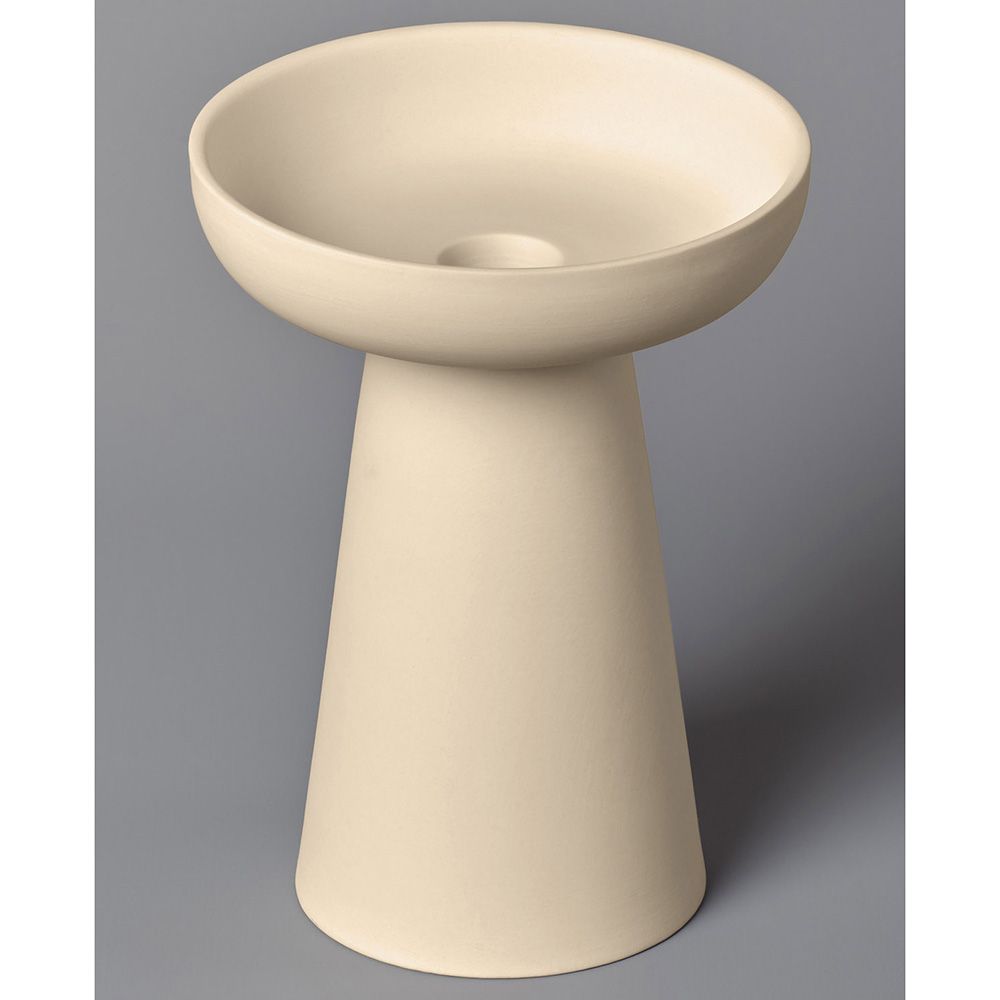 Aery - Porcini Pillar & Taper Candle Holder - Cream - L 