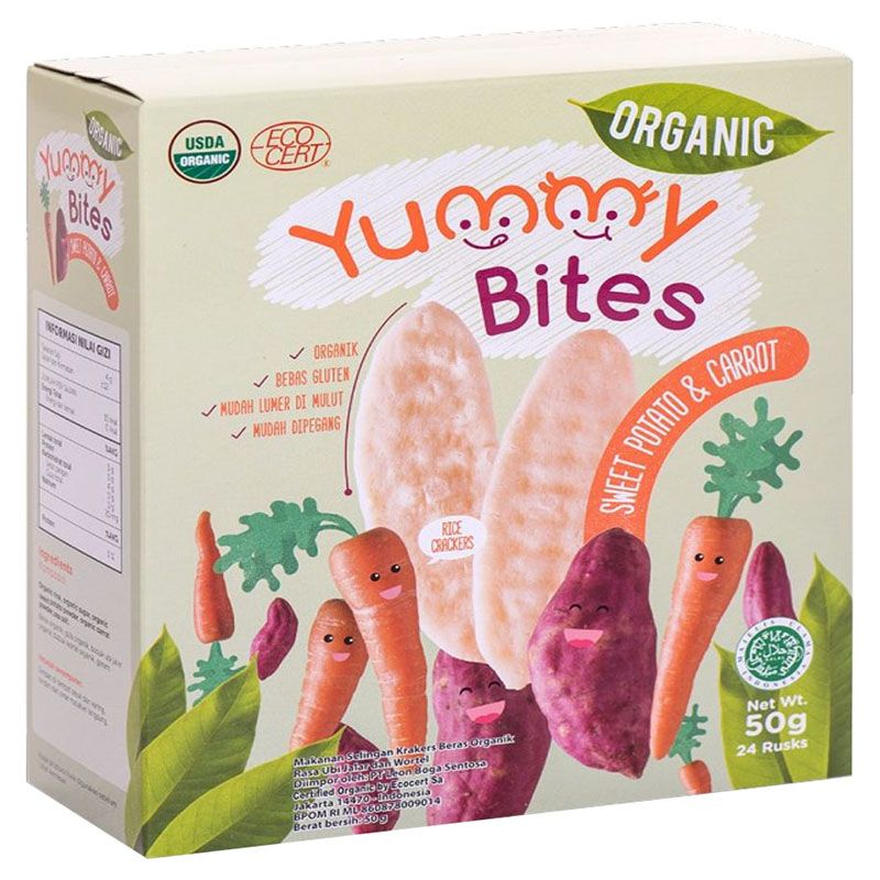 Yummy Bites - Rice Cracker Carrot & Sweet Potato Flavor - 50g