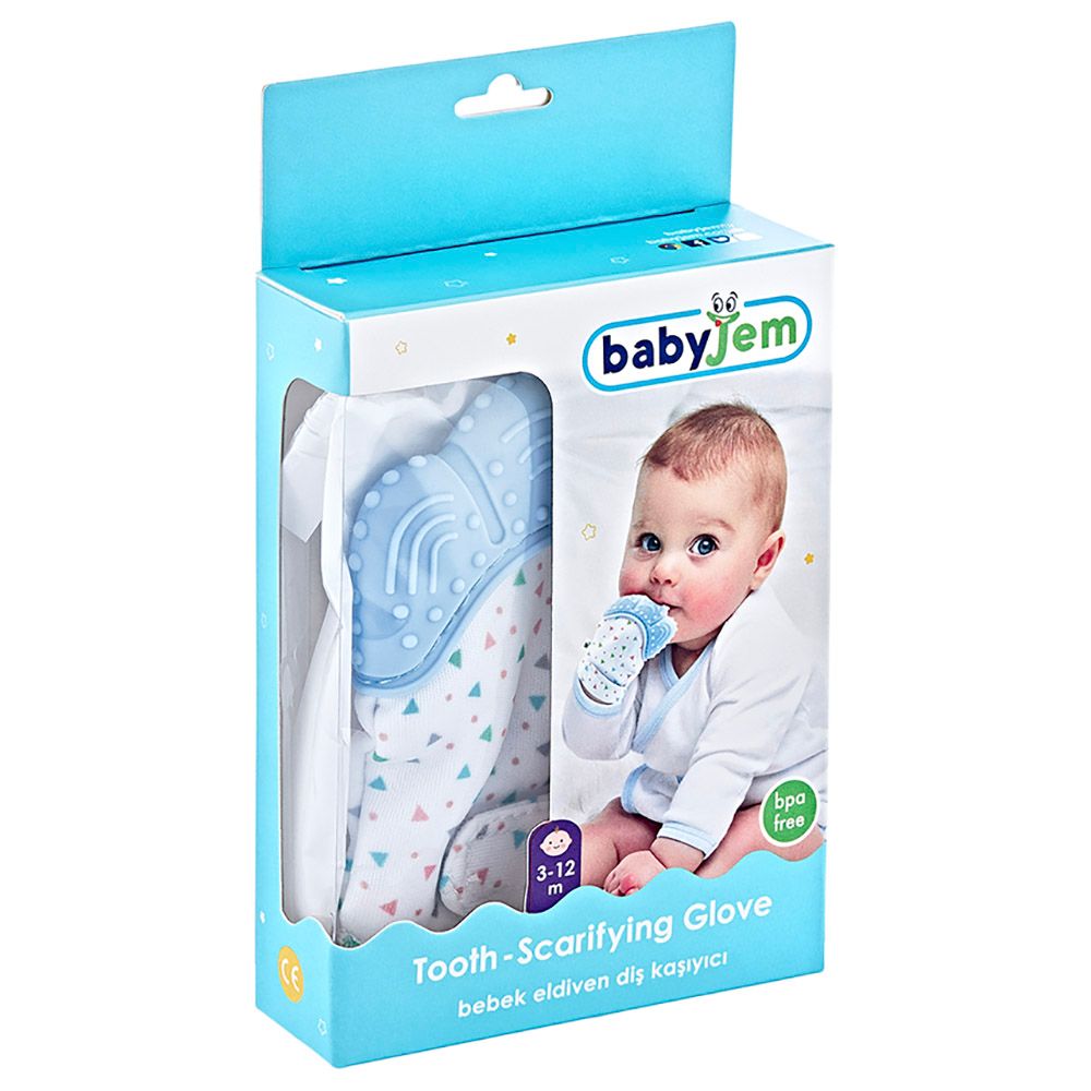 Babyjem - Baby Tooth Scarifying Butterfly Gloves - 3m - Blue