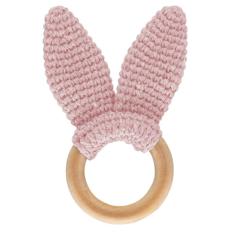 Babyjem - Amigurumi Wooden Ring Teether - Pink