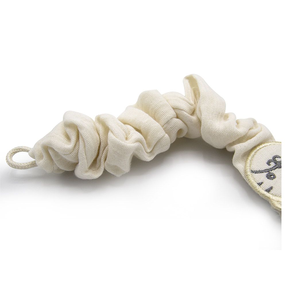 Babyjem - Pacifier Hanger w/ Raw Silk Material - Cream