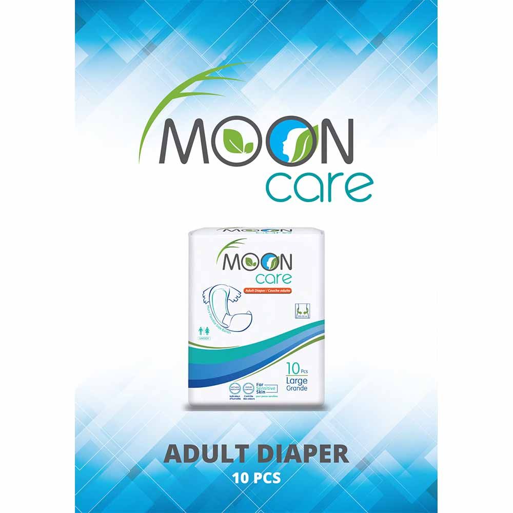 Moon Care - Waist Heavy-Briefs Adult Diapers - Large - 10pcs