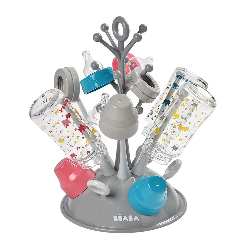 Beaba - Tree Draining Rack Baby Bottles And Accessories - Grey