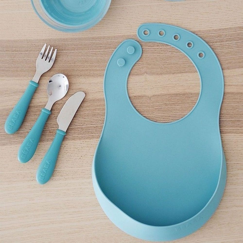 Beaba - Silicone Bib - Airy Green