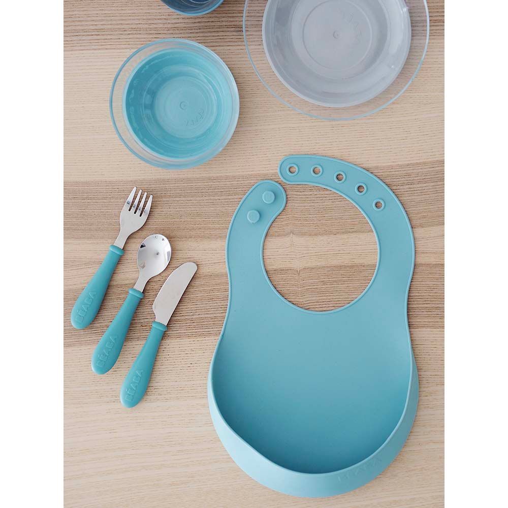 Beaba - Silicone Bib - Airy Green