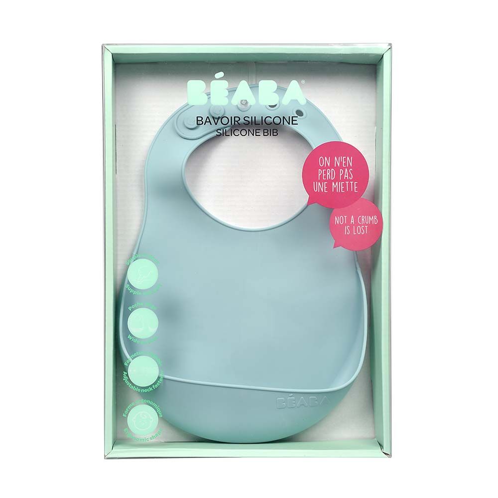 Beaba - Silicone Bib - Airy Green