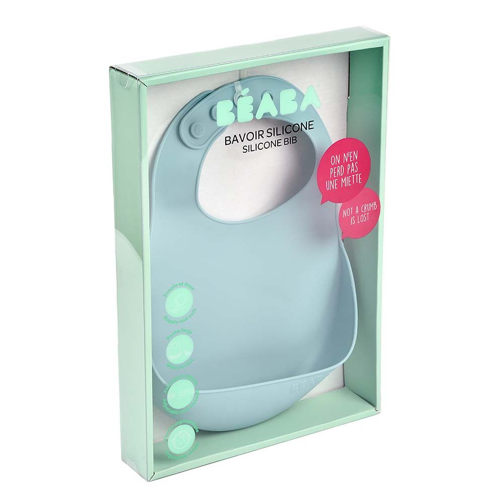 Beaba - Silicone Bib - Airy Green