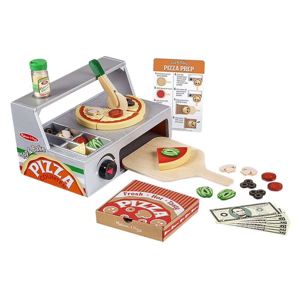 Melissa & Doug - Top & Bake Pizza Counter 34pcs - Play Set