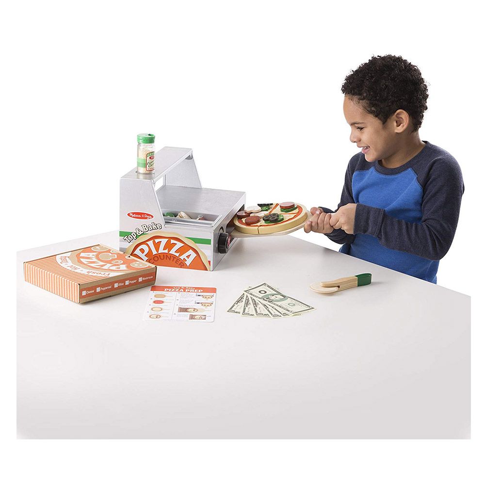 Melissa & Doug - Top & Bake Pizza Counter 34pcs - Play Set