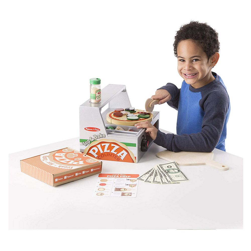 Melissa & Doug - Top & Bake Pizza Counter 34pcs - Play Set