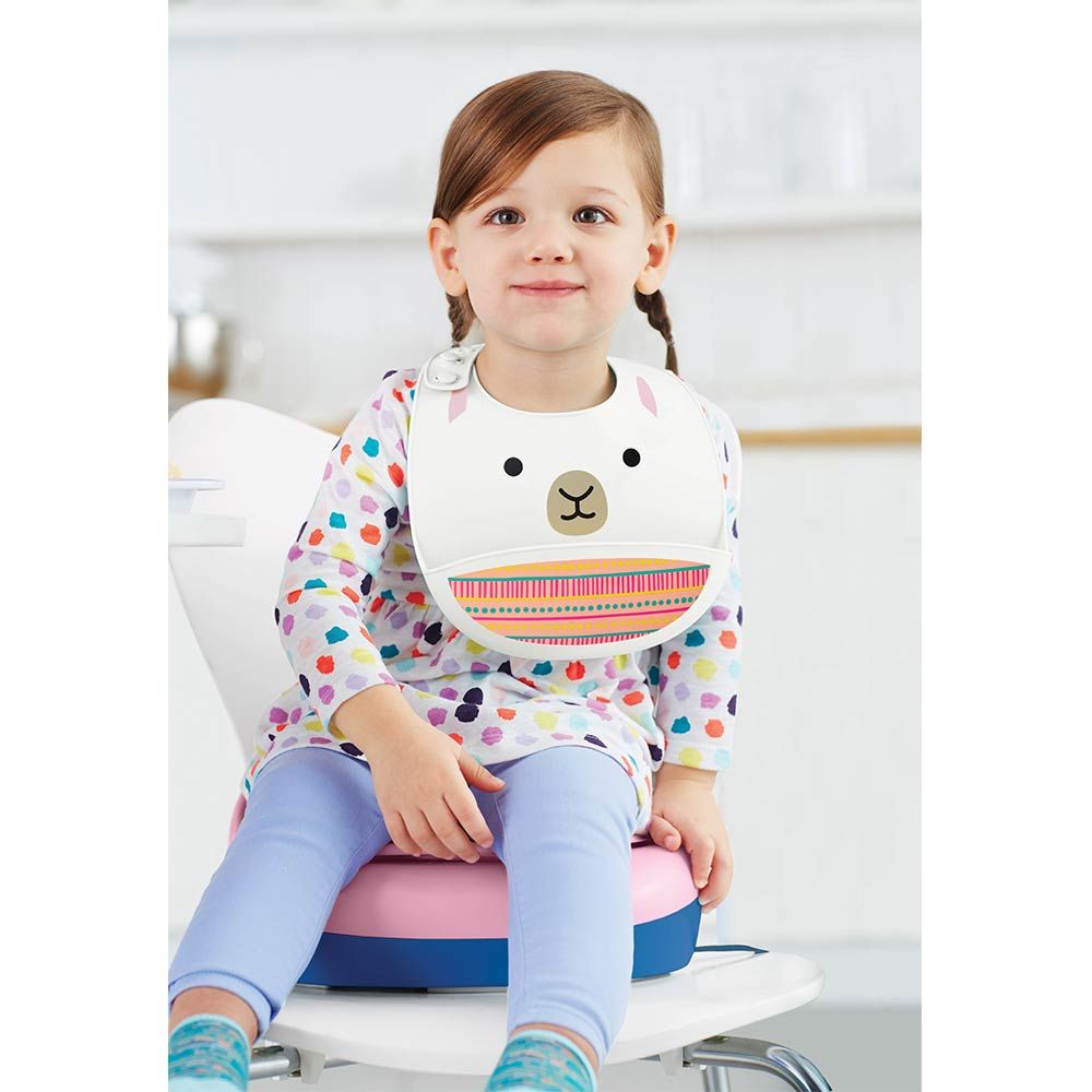 SkipHop - Zoo Fold & Go Silicone Bib - Llama