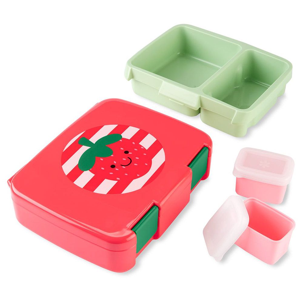 Skiphop - 2-4 Compartments Spark Style Bento Box - Strawberry