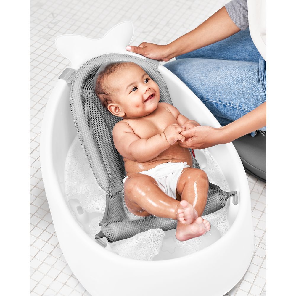 SkipHop - Moby Smart Sling 3-Stage Baby Bath Tub - White