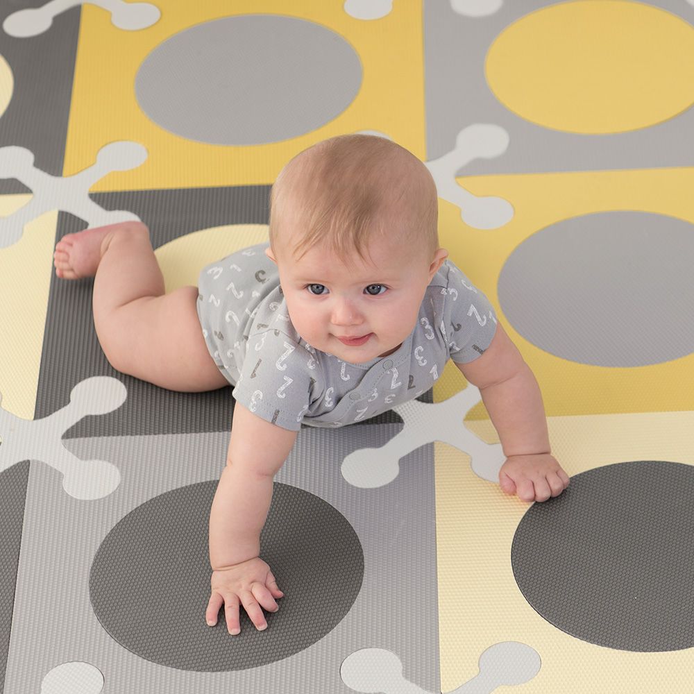 SkipHop - Playspot Floor Tiles - Gold & Grey