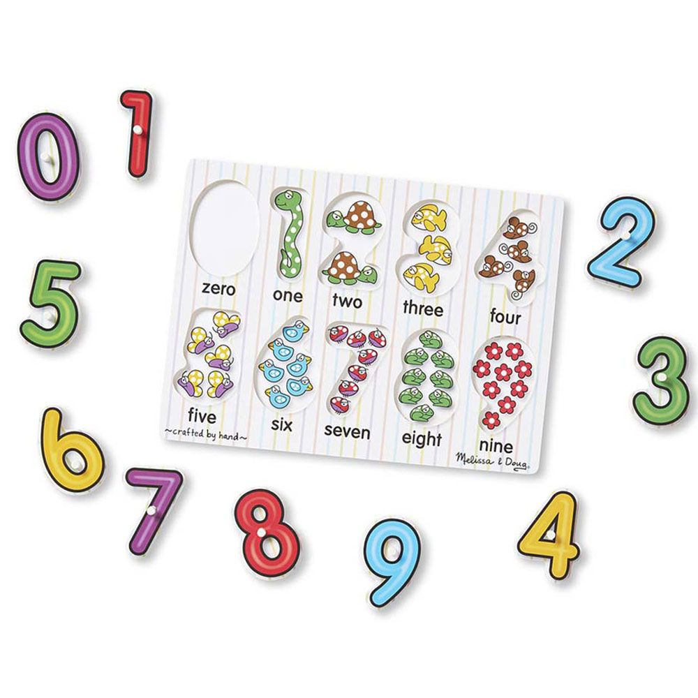 Melissa & Doug - See-Inside Numbers Peg Puzzle - 10pcs